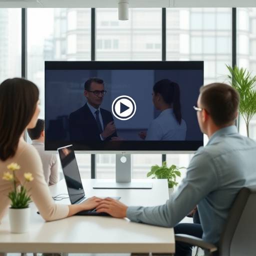Screenshot of a corporate training video for a tech company